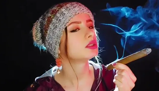 k_ASMR How to Inhale Big Cigar - Gum Chewing 🌨