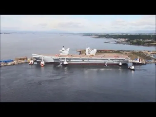 HMS Queen Elizabeth afloat at Rosyth