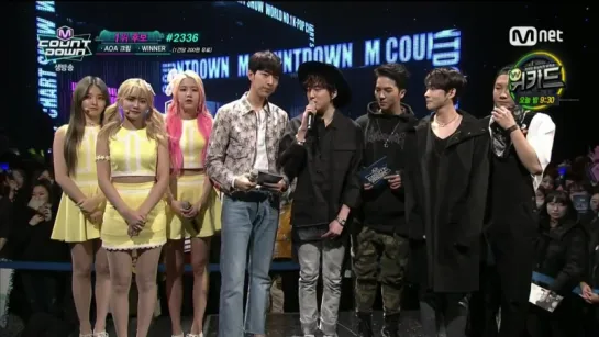 160225 AOA Cream & WINNER Interview @ M!Countdown