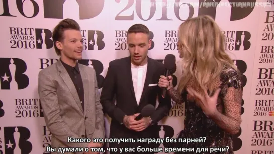 One Direction backstage at The BRITs l The BRIT Awards 2016 [RUS SUB]