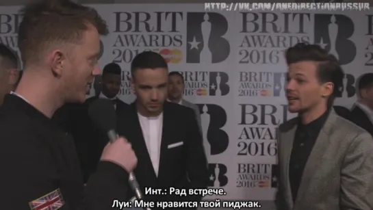 One Direction - Louis and Liams Bromance - The Brits 2016 [RUS SUB]