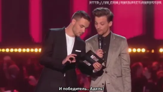 Louis and Liam presenting BRIT Award to Adele [RUS SUB]