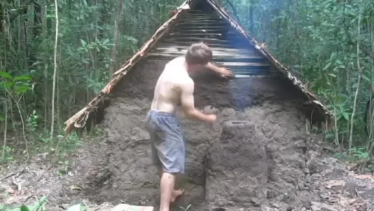 Building a primitive wattle and daub hut from scratch