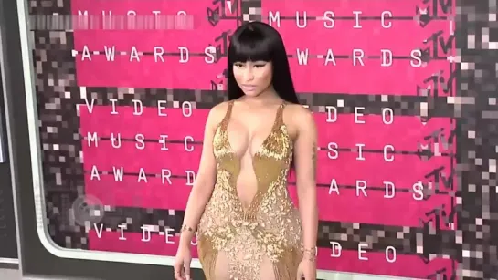 Nicki Minaj cleavage on Red Carpet MTV VMAs 2015, August 30, 2015