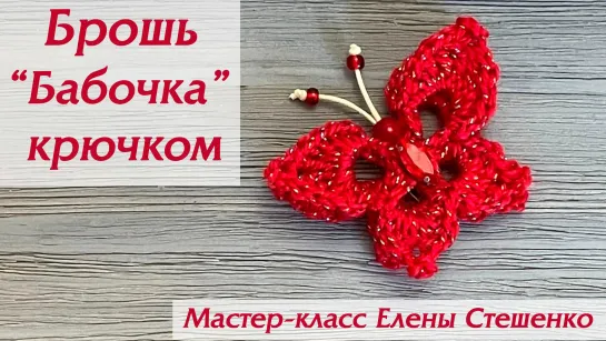 Мастер-класс. Вязание. Брошь Бабочка крючком. Master Class.Crochet.