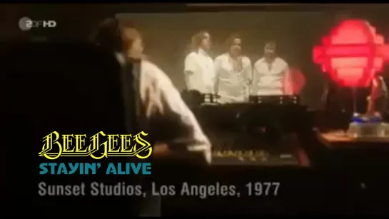 Bee Gees - Stayin Alive parody. Sound recording in studio