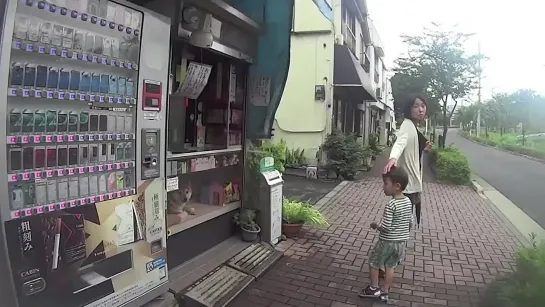 A cute Shiba Inu working as a store clerk in Tokyo