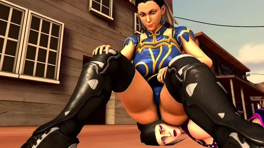 Street Fighter V - Chun-Li and Juri fart [StrangeFetishTrash]