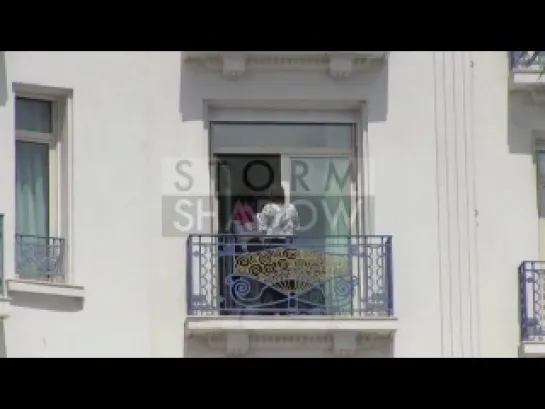 Aishwarya Rai and her baby posing at Martinez balcony in Cannes