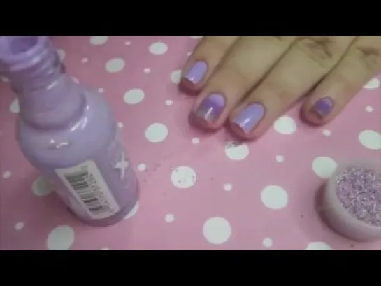 Purple Gradient, Studs, and Caviar Nail Tutorial