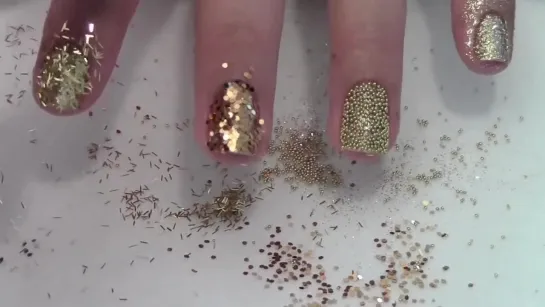 Gold Glitter Nails