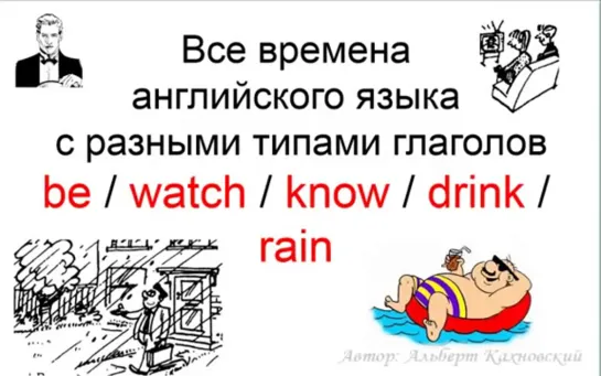 Все времена английского языка с разными типами глаголов. Универсальная таблица .