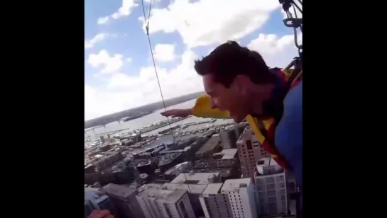 James Phelps jumping from Sky Tower