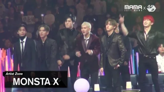 [VK][171129] MONSTA X Reaction to Seventeen's Performance @ Mnet Asian Music Awards 2017