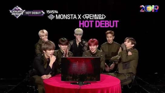 [VK][190103] MONSTA X HOT DEBUT Reaction Cam @ M!Countdown