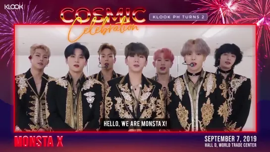 [VK][190825] MONSTA X message @ Klook Cosmic Celebration