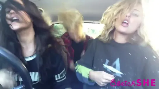 3 Model Girls Singing In A Car 2015 - Mime Through Time By SketchSHE