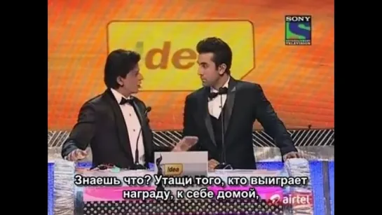 57th. Filmfare Awards - сцены с Шахрукх Кханом и Ранбиром Капуром с русскими субтитрами (часть 2)