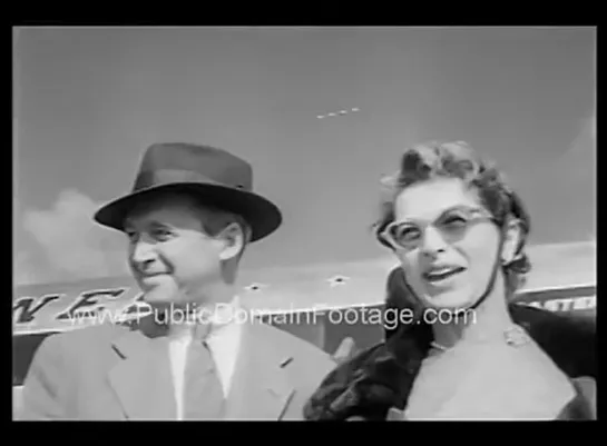 Glenn Miller Story movie premiere Jimmy Stewart 1954 newsreel and archival footage