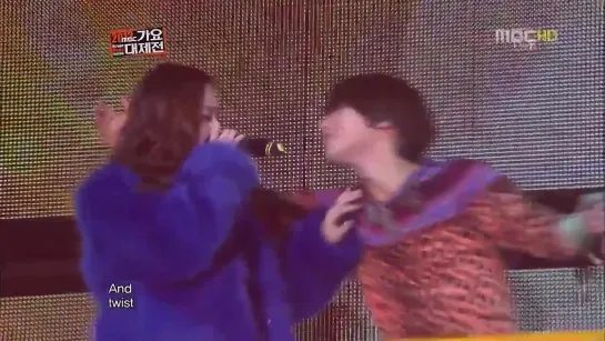 [2012.12.31]  SHINee & f(x) - Rocketeer, My first kiss, Moves like Jagger