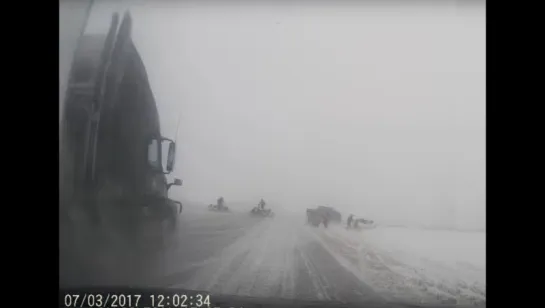 Semi Truck Hits Snowmobile on Manitoba Highway