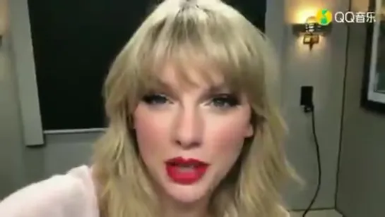 Taylor in an exclusive video for the 1 millionth fan who downloaded her upcoming album Lover on QQ Music! - - Hey its Taylor! Ju