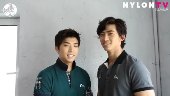 2PM Тэкён и Уён [Evisu Photoshoot BTS Interview] (русс. саб)