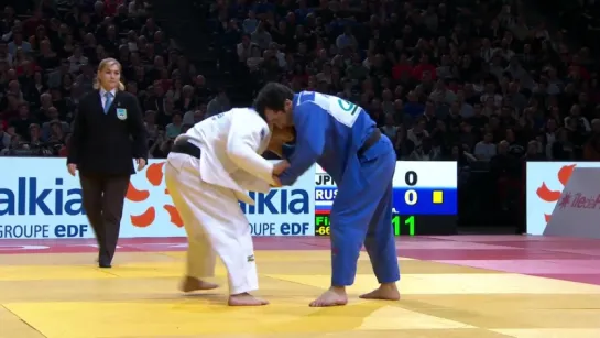 Waza-ari ABE Hifumi (JPN) vs ARDANOV Anzaur (RUS) Final - Большой Шлем Париж 2017