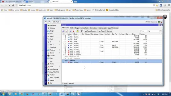 Block Facebook And Twitter using MikroTik