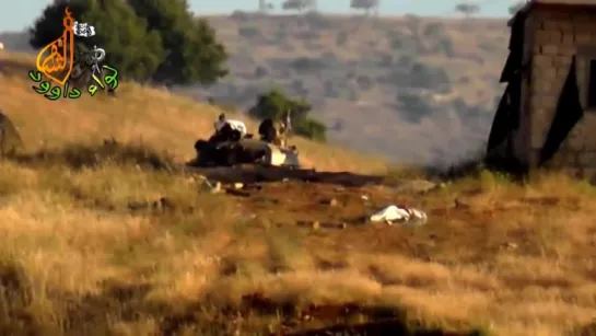 Syria FSA hit tank with SPG 9 in Idlib