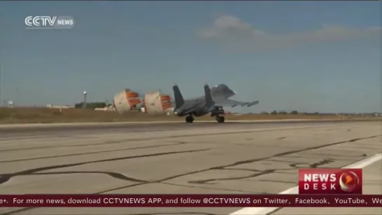 CCTV reporter inside airbase where Russia launches Syria airstrikes