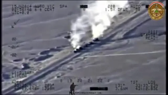 Combat Footage of Terrorists Surprised by Helicopter Air Strikes in Iraq