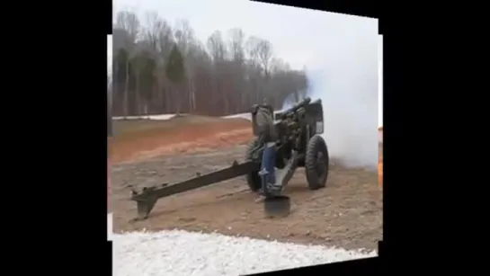 105mm Howitzer in Action