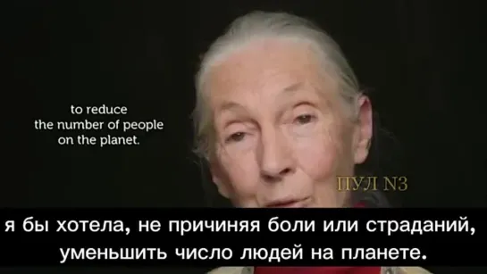 Посол мира Великобритании в ООН Джейн Гудолл о «необходимости сокращения количества людей на планете».