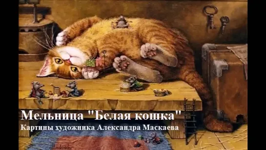 Мельница. Белая кошка