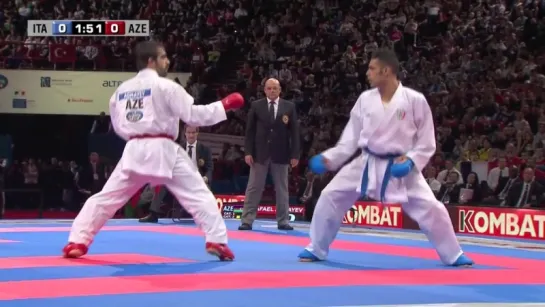 Final Male Kumite -75kg. Luigi Busa vs Rafael Aghayev. World Karate Championships 2012