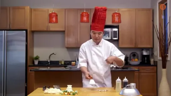 Hibachi chef tries to cook on a regular table