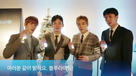 [VIDEO] 161226 #EXO @ UNICEF Blue Lighting Campaign