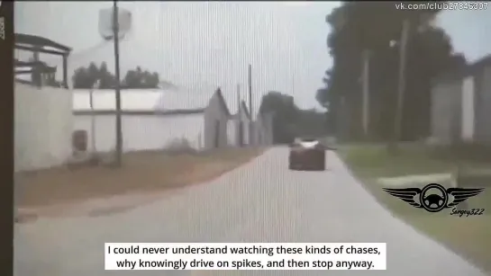 Police Use Spike Strips in Real Chase. Best Moments