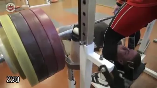 507 lb Raw Bench @ 231 lbs - Pozdeev (230@105 kgs)