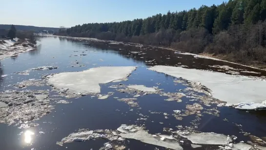 Таймлапс - ледоход на Устье ( 19.04.2023 )