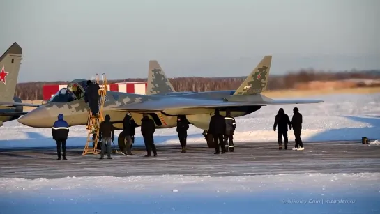 Первый серийный Су-57 ВКС России в Толмачёво.