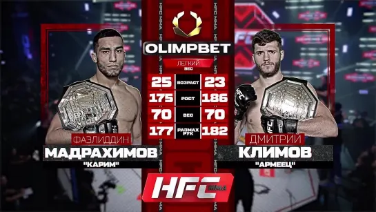 Фазлиддин Мадрахимов vs. Дмитрий Климов.Чемпионский бой.HFC MMA.