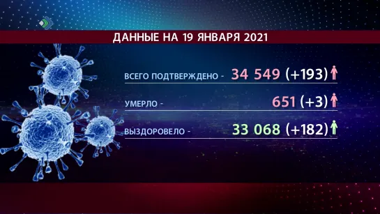 "Время новостей" – Данные по коронавирусу на 19 января