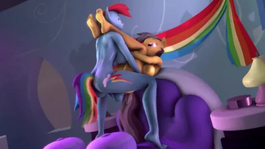 [BlackJrXIII] MLP Rainbow Dash x Daring Do 60FPS Futa Fuck