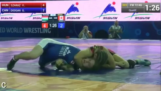 2015 Junior World Championships-FW 72 kg-Száraz Vivien(HUN)-Gracelynn Doogan(CAN) - YouTube