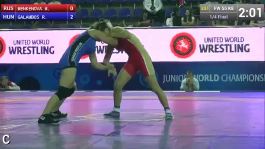 2015 Junior World Championships-FW 55 kg-Mima Menkenova(RUS)-Galambos Ramóna(HUN) - YouTube