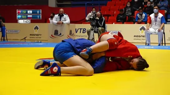 KOVALEV (IZR) vs KONOPLEVA (RUS). Youth W 72 kg. World Youth and Junior Sambo Championships 2021