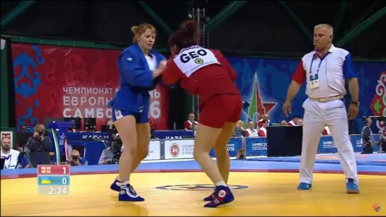 European Sambo Championships - 2016 - Kazan-ODZELASHVILI, Nino (GEO)-SMAL, Nataliya (UKR )