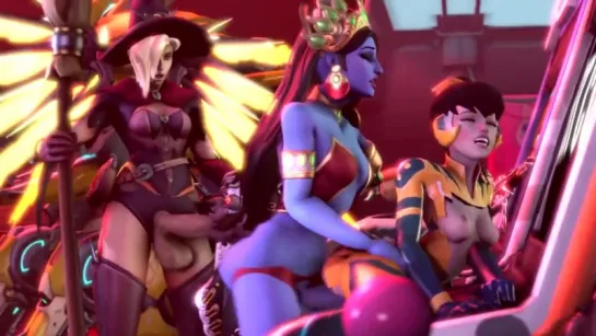 [BlackJrXIII] Overwatch Halloween Mercy x Widowmaker x Symmetra x DVa